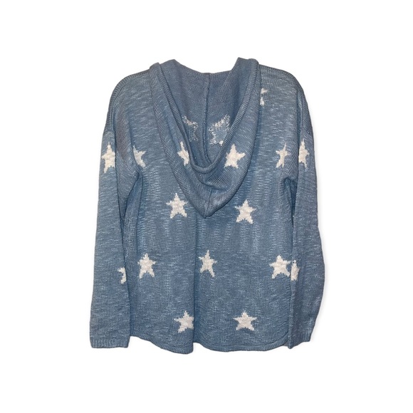 MARLED Blue Hooded Sweater with White Stars M NWOT - Picture 3 of 9